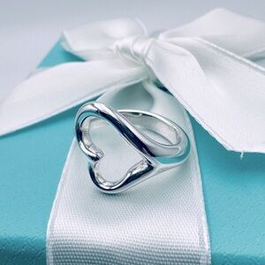 NEW Tiffany & Co. Open Heart Ring in Sterling Silver Size 6 with Packaging